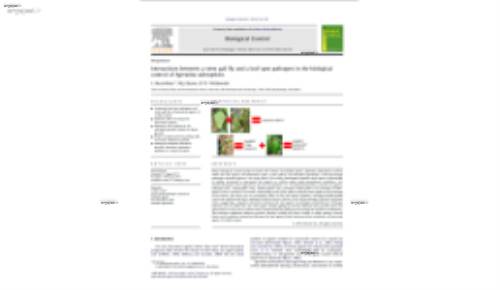 Interactions between a stem gall fly and a leaf-spot pathogen in the biological control of Ageratina adenophora